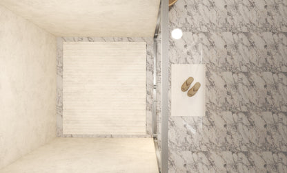56-60in x 72in Aluminum Frame Double Sliding Shower Door, Brushed Nickel, 6mm