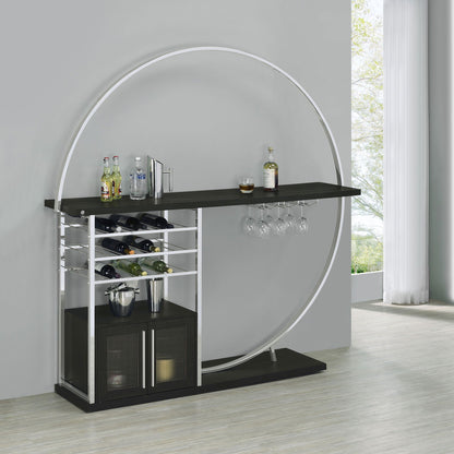 Risley 2-door Circular LED Wine Cabinet Dark Charcoal