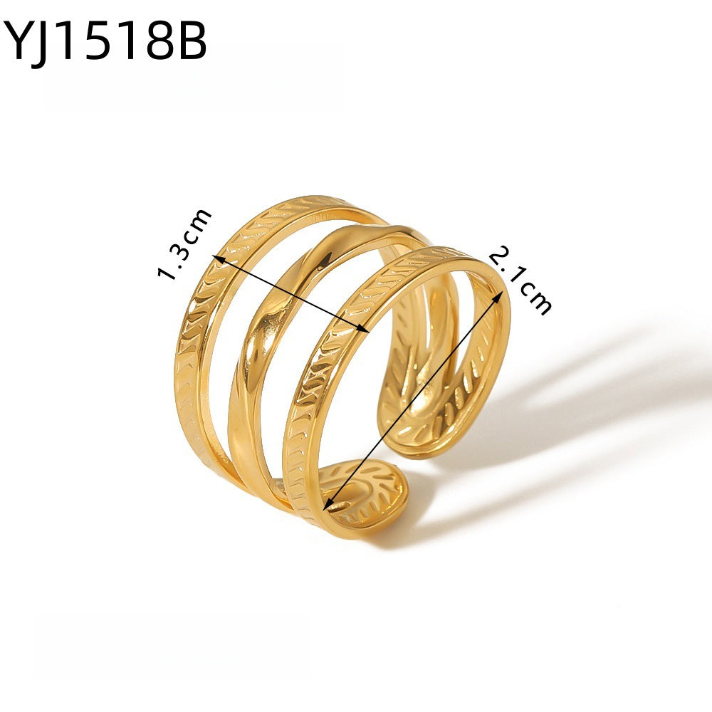 Irregular Geometric Stainless Steel Ring
