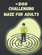 +200 Challenging Maze For Adults: Medium and Hard Maze - Stress Relief, Easy. Relaxation Brain Challenging Maze. Puzzle Games Book Paperback 230 Page - Paperback