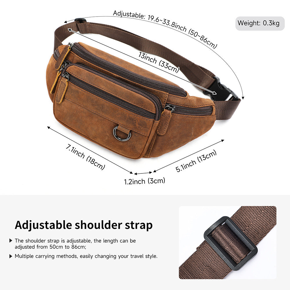 Multifunctional Mens ShoulderCrossbody Waist Bag