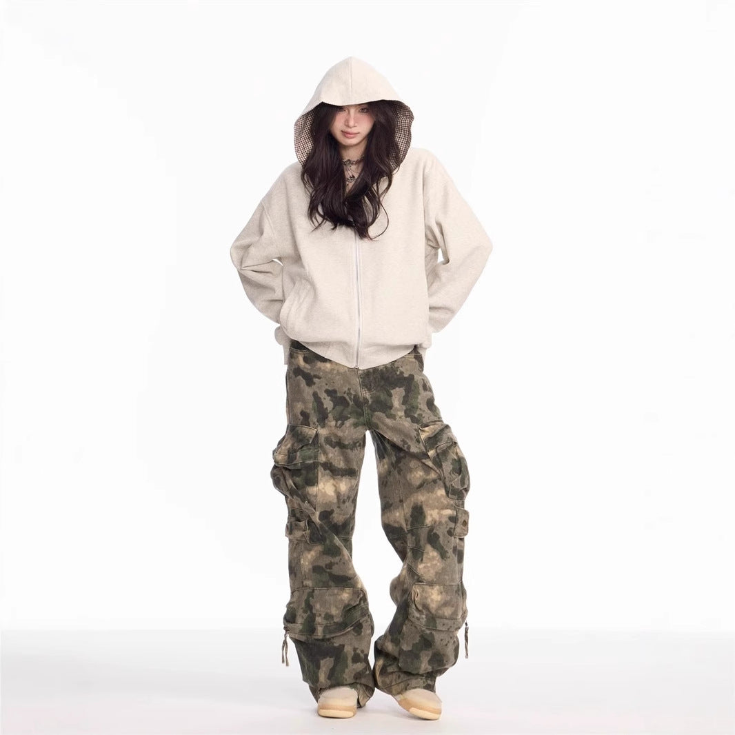 Heavy-duty Camouflage Loose-fit Trousers