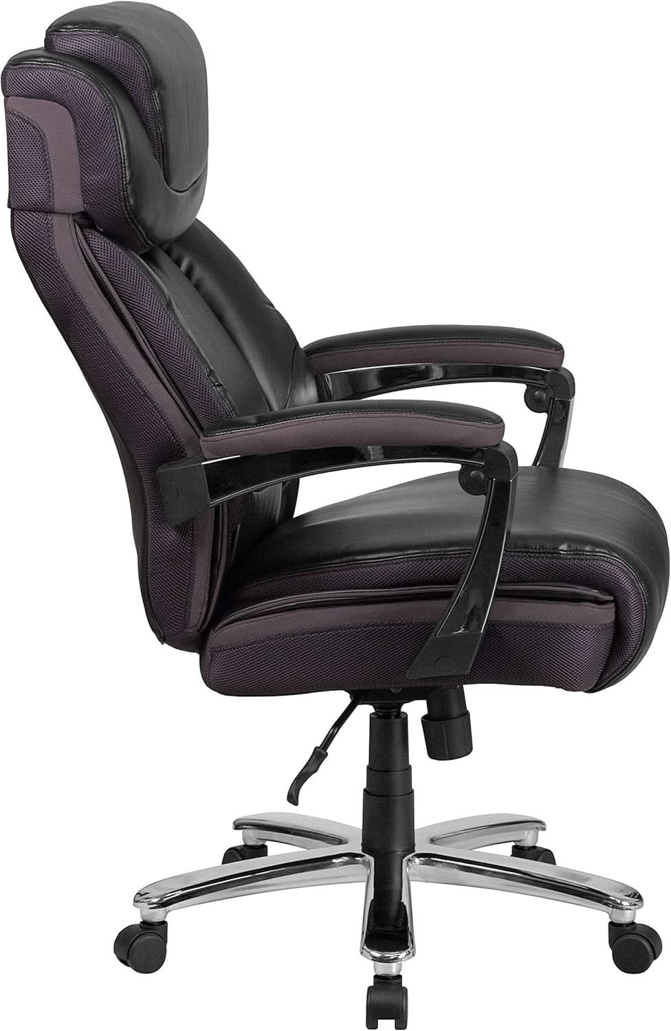 High-Back Headrest Ergonomic Office Chair Black LeatherSoft