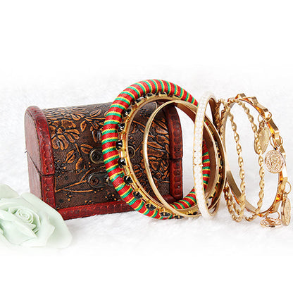 7-Piece Boho Gold Bangle Bracelet Set
