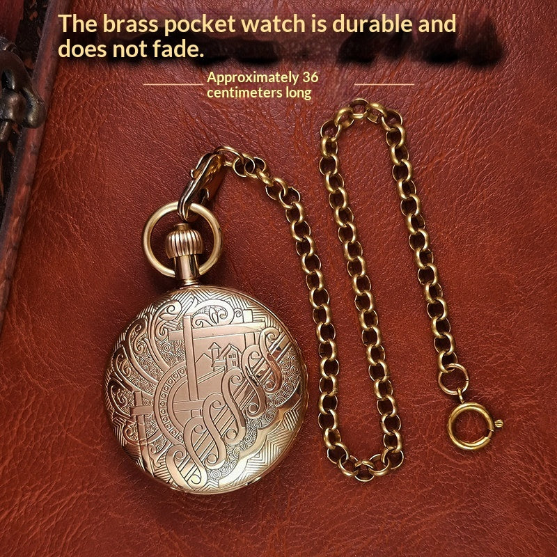 All-Copper Fully Automatic Mechanical Pocket Watch