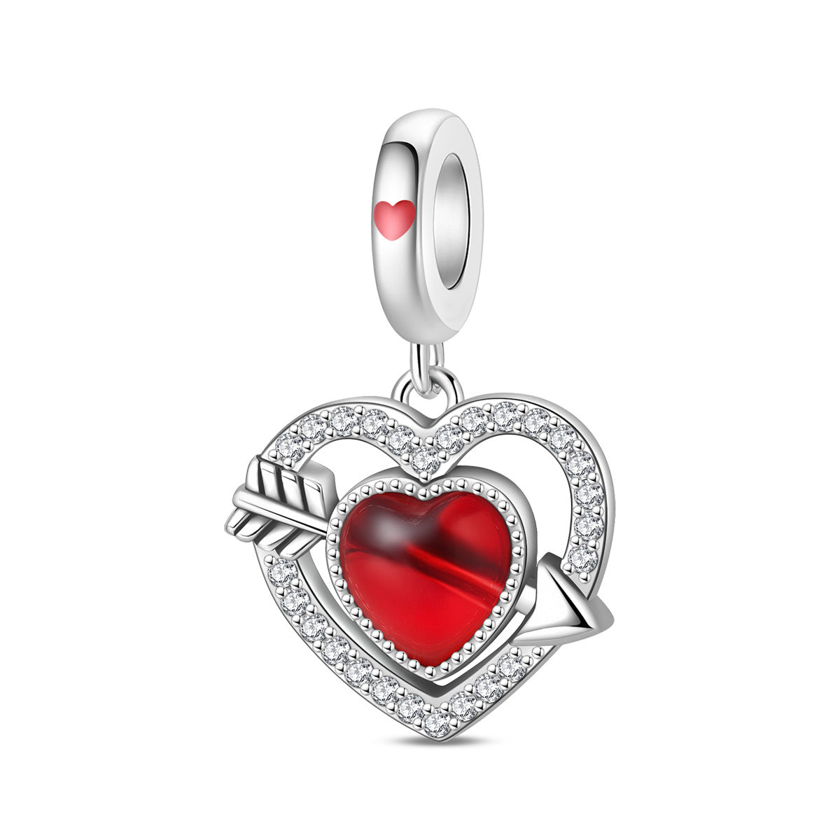 DIY Bracelet With Heart-Shaped Rose Beads And Pendant Accessories