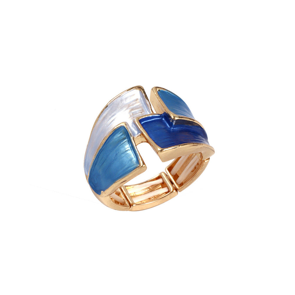 Womens Colorful Painted Oil Casual Ring