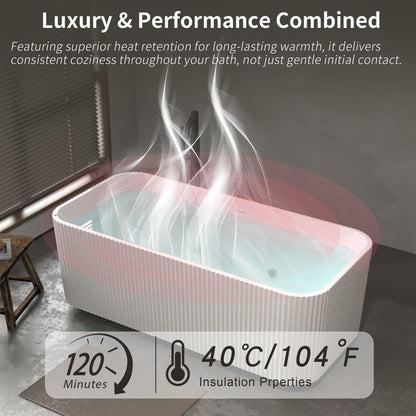 67' Rectangle Acrylic Whirlpool Bathtub Freestanding Soaker Tub Chrome Drain cUPC