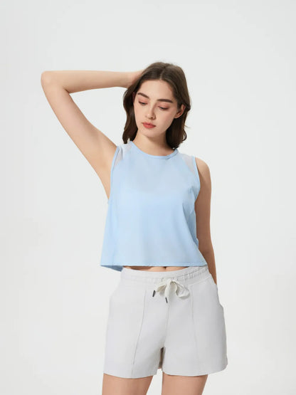 Millennia Round Neck Cropped Active Tank
