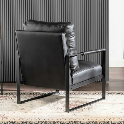 Mid Century Modern Accent Chair Featuring Durable Metal