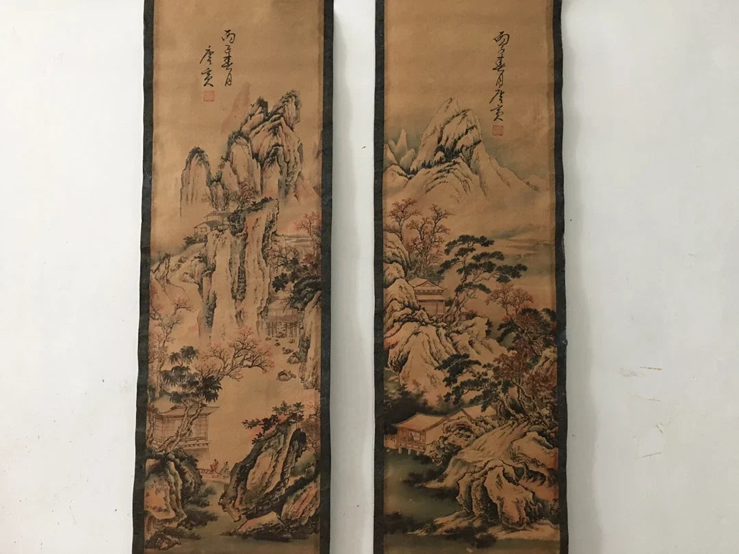 Chinese rice paper living room scroll painting four screens wall decoration hanging landscape painting