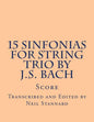 15 Sinfonias for String Trio by J.S. Bach - Paperback