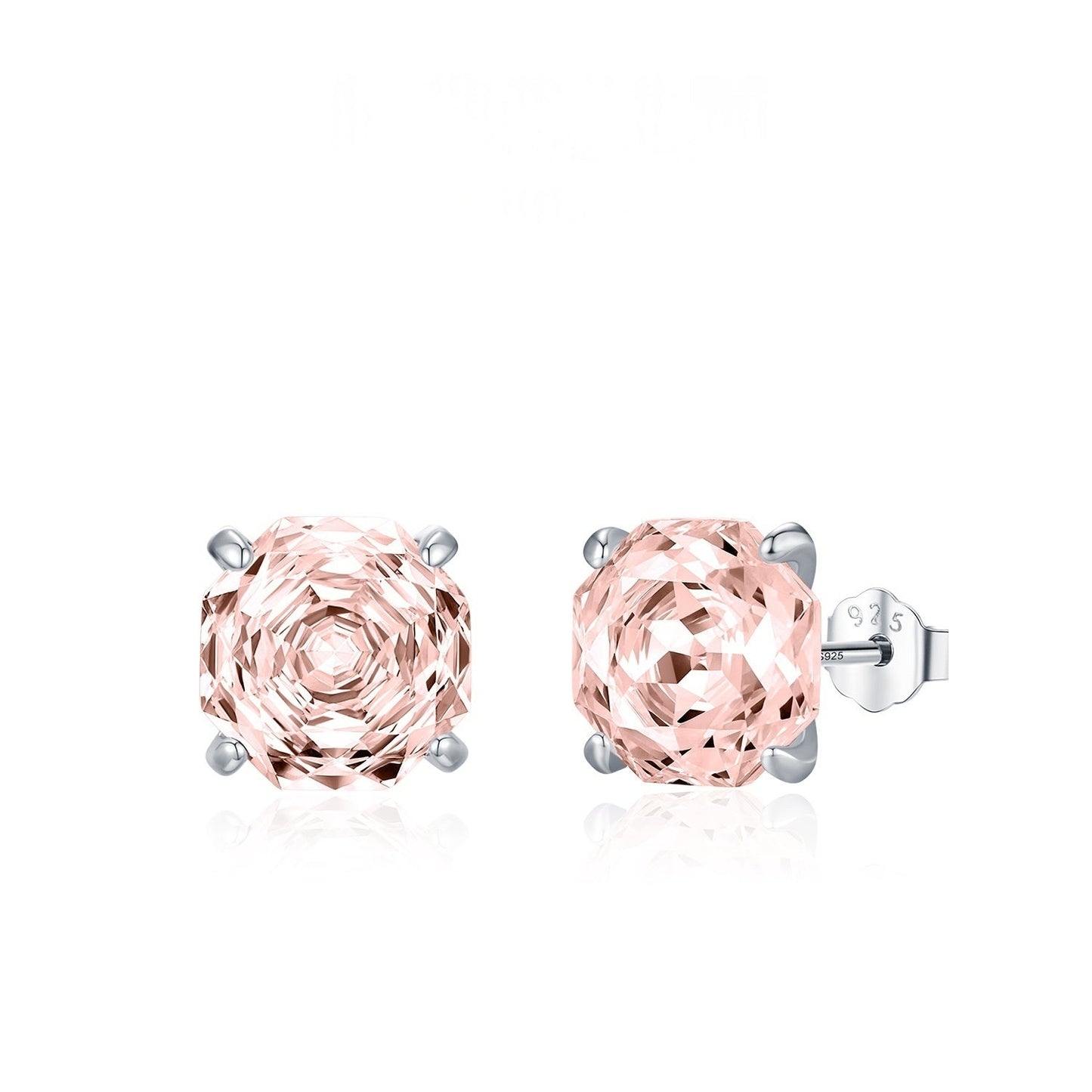Basic Rose-cut Sparkling Diamond Stud Earrings Unisex Accessory