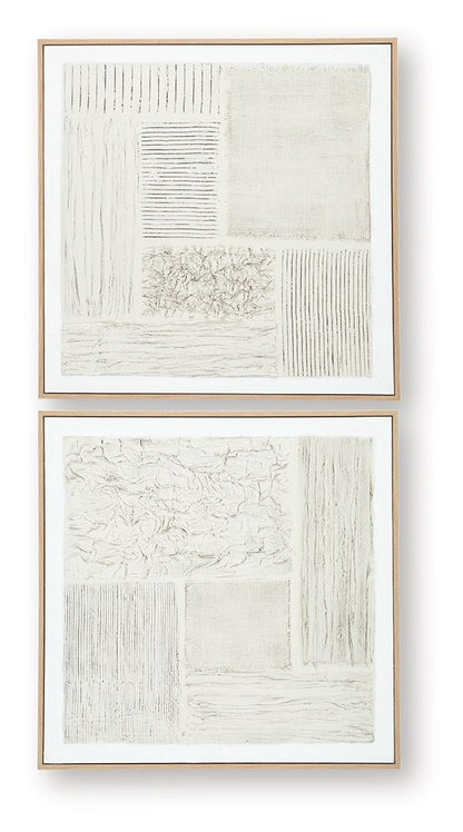 Andorfield - Wall Art Set (Set of 2) - Beige / Black / White