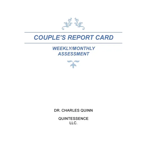 Couple's Report Card Weekly/Monthly Assessment - Paperback