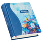 KJV Holy Bible, Note-Taking Bible, Faux Leather Hardcover - King James Version, Blue Floral Printed - Leather