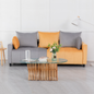 Sofa Modern Velvet Two-Tone Gray Yellow 2 Seat 82 In