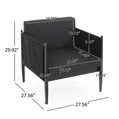 Dawson Outdoor Patio 2pcs Black Aluminum Club Chair Set with Water-Resistant
