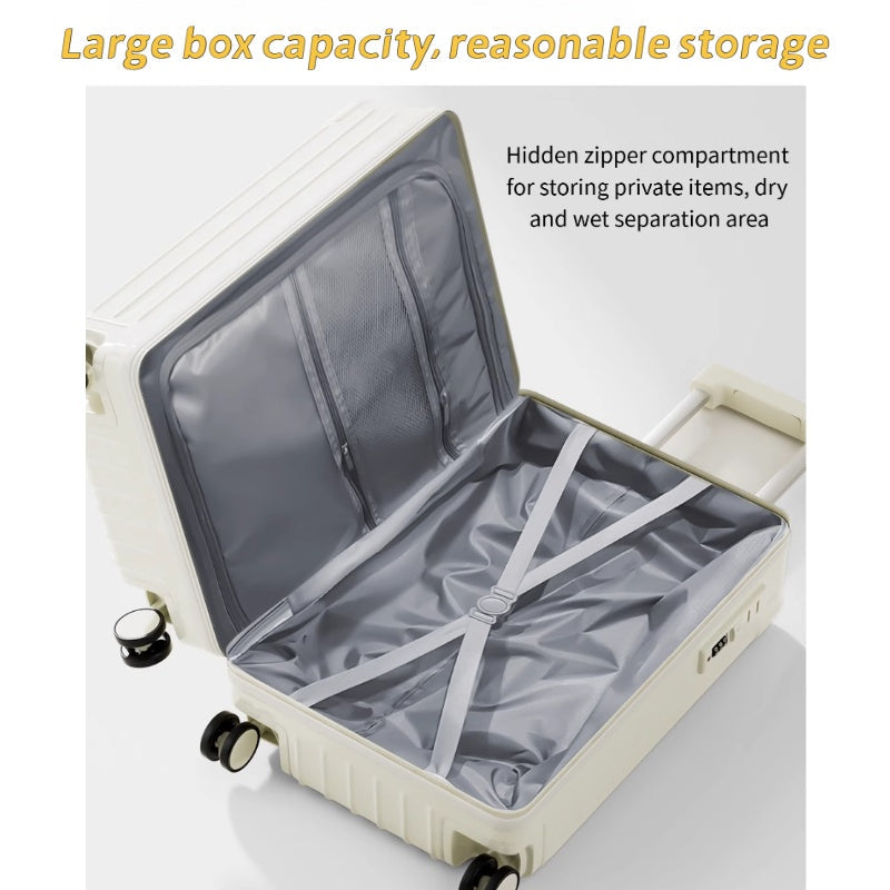 Double Pole Design Portable Luggage, Mother's Luggage, Children's Riding And Sitting Roller Luggage, Front Opening Luggage, Silent Rotating Wheels, Dry Wet Separation, T-shaped Handle Travel Bag