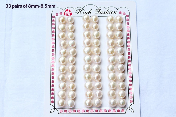 Half-hole Aurora-colored Natural Freshwater Flat-round White Pearls