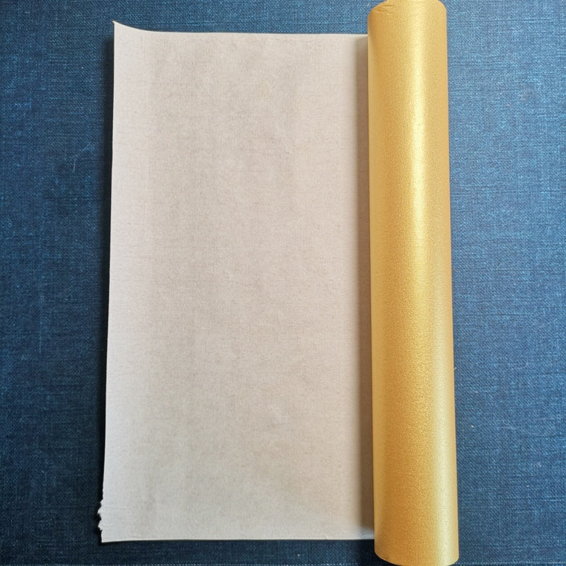 Gold-leaf Silk-patterned Paper Scrollavailable In Three Colorsideal For Practicing Small-script Calligraphy