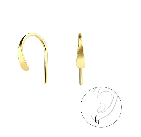 Fashionable And Minimalist U-shaped Plain-gold Earrings