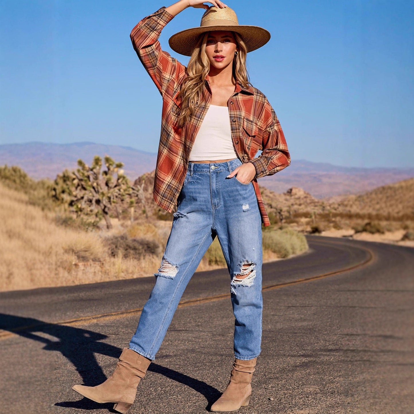 Elastic Washed Jeans From Europe And The US