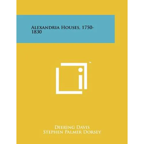 Alexandria Houses, 1750-1830 - Paperback