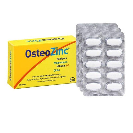 OsteoZinc - Calcium, Magnesium, Zinc & Vitamin D3 Supplement for Bone Health - 30 Tablets