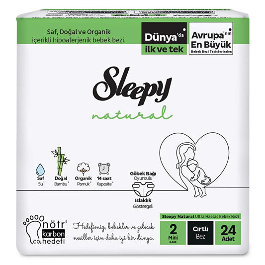 Sleepy Natural Kompakt Baby Diapers - Eco-Friendly, Organic Cotton, High Absorbency