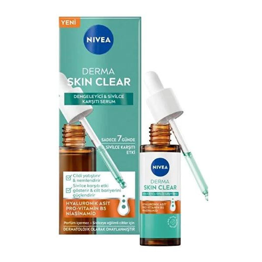 Nivea Derma Skin Clear Acne Treatment Serum - Anti-Acne Skincare for Acne-Prone Skin, Clinically Tested, 1.01 fl oz