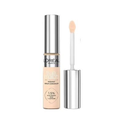 Loreal Paris True Match Radiant Serum Concealer - Lightweight Hyaluronic Acid Concealer for Brightening & Smoothing Skin