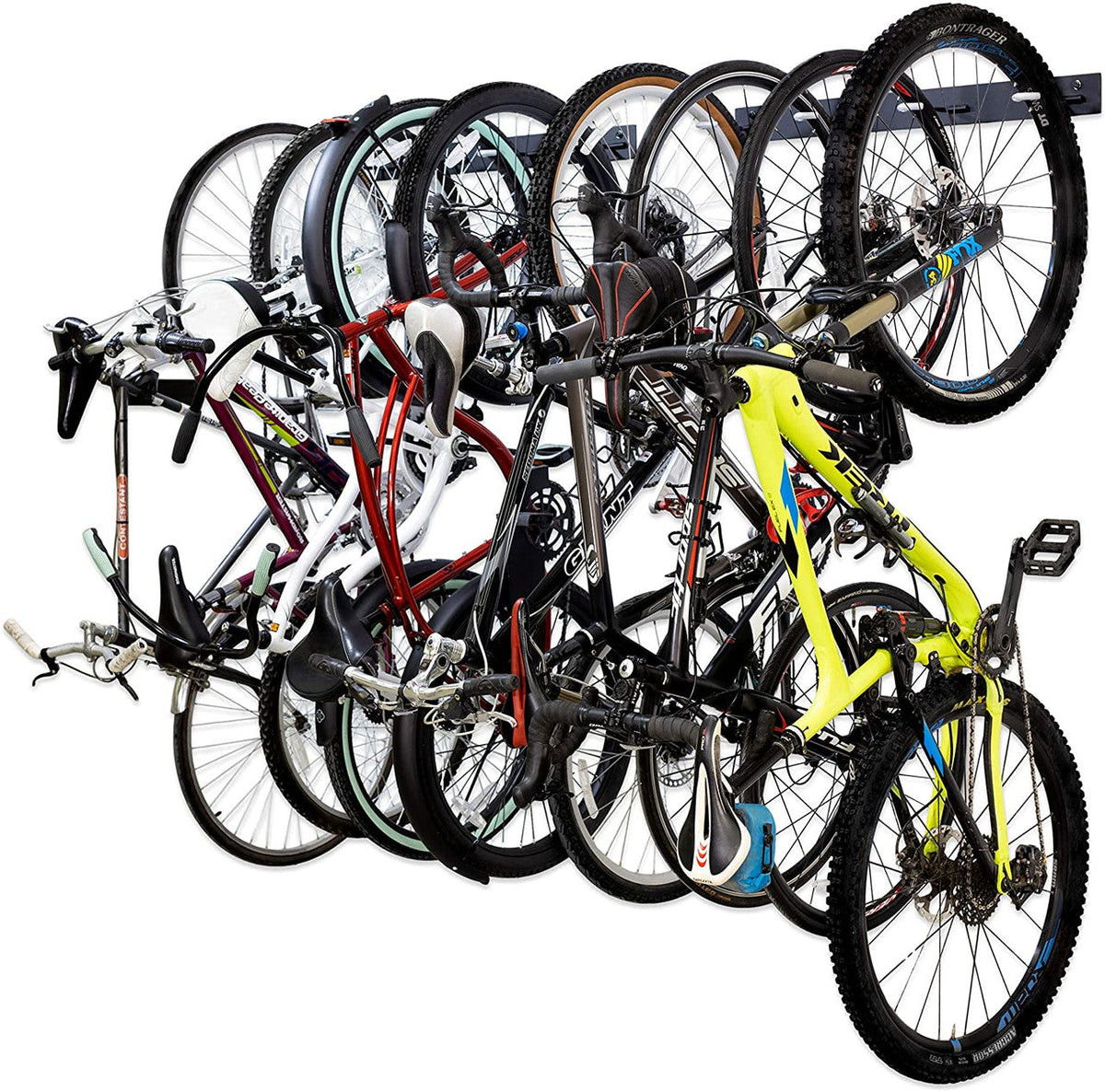 Blackstone Wall Mounted Bike Storage Rack | 8 Bikes | Black