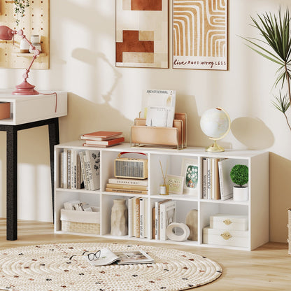 8-Cube Bookcase Bookshelf with 2 Anti-Tipping Kits Storage Organizer