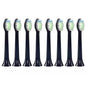 8-Pack: Black Replacement Electric Toothbrush Heads for Philips Sonicare