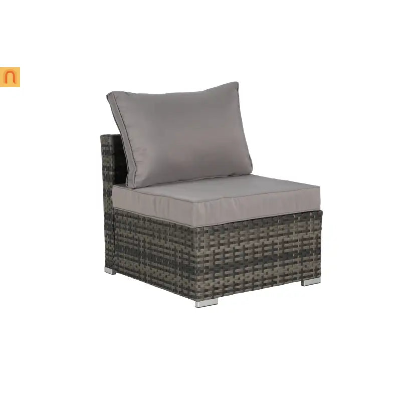 Outdoor Sectional Set PE Rattan Steel Dark Gray 8 Piece Seats 8 360 LB