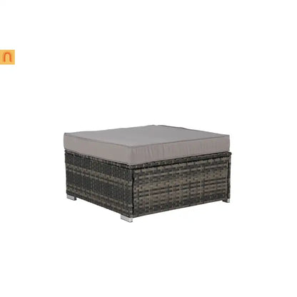 Outdoor Sectional Set PE Rattan Steel Dark Gray 8 Piece Seats 8 360 LB