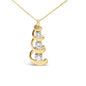 Diamond 3-Stone Swirl Drop Pendant Necklace in 10K Yellow Gold – 1/4 ct