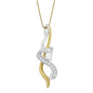 Diamond Swirl Pendant Necklace in Two-Tone Gold – 1/5 cttw