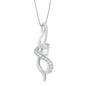 Round Diamond Swirl Pendant Necklace in 10K White Gold – 1/5 Cttw