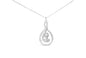 Diamond Layered Spiral Pendant Necklace in 10K White Gold – 1/8 Cttw