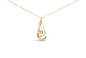 Round Diamond Swirl Pendant Necklace in 10K Two-Tone Gold – 1/10 Cttw