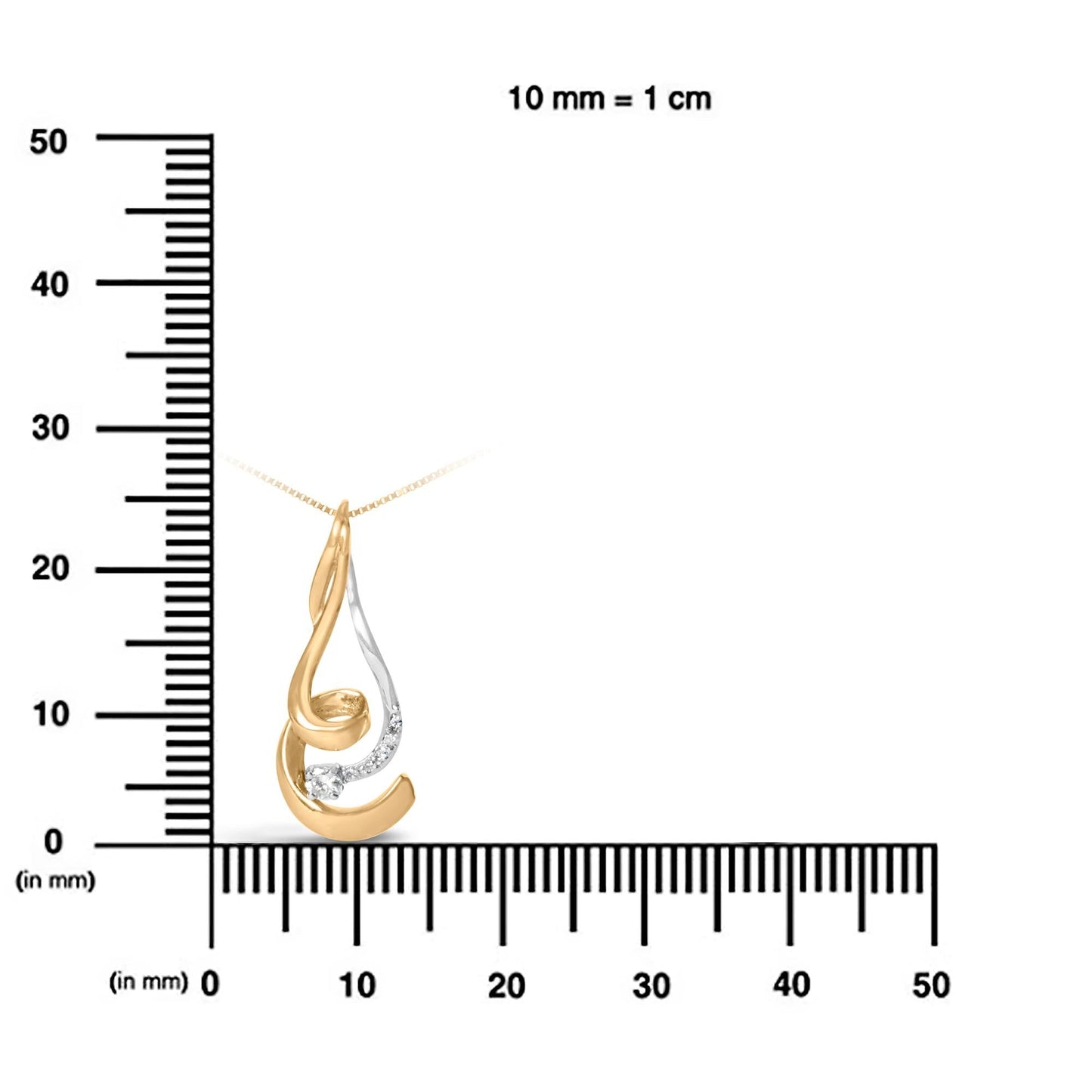 Round Diamond Swirl Pendant Necklace in 10K Two-Tone Gold – 1/10 Cttw