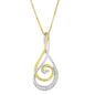 Diamond Double Spiral Pendant Necklace in 10K Two-Tone Gold – 1/6 Cttw