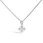 Diamond Geometric Halo Pendant Necklace in Rhodium-Plated 10K White Gold – 1/5 Cttw