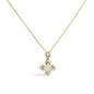Princess Cut Diamond Geometric Halo Pendant Necklace in 10K Yellow Gold – 3/8 Cttw