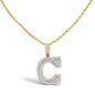 Diamond Letter C Initial Pendant Necklace in 10K Yellow Gold – 1 3/4 Cttw