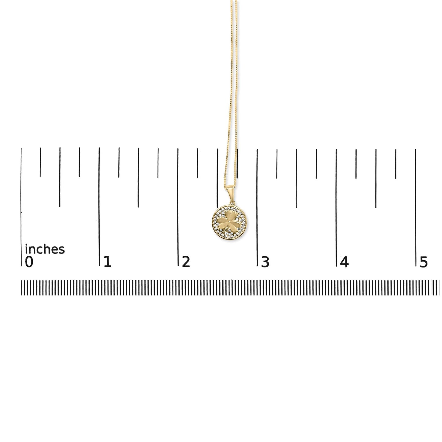 Diamond Three-Leaf Clover Pendant Necklace in 10K Yellow Gold – 1/6 ct