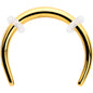 14G 3/8 Gold Tone Pincher Crescent Taper