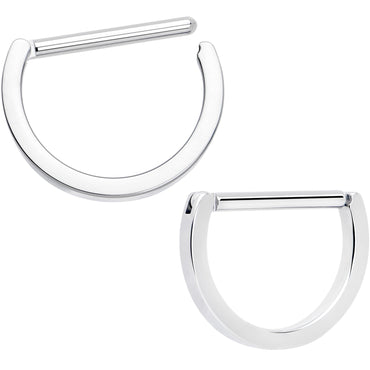 14G 13mm Implant Grade Titanium D Shaped Nipple Clicker Set